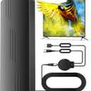 TV Antenna Outdoor Indoor, 2800+ Miles Long Range 360 Reception, Waterproof Digital Antenna with Signal Booster Amplifier, Supports 8K 4K 2K 1080P Tv Antenna for Local Channels, for Smart TVs Black