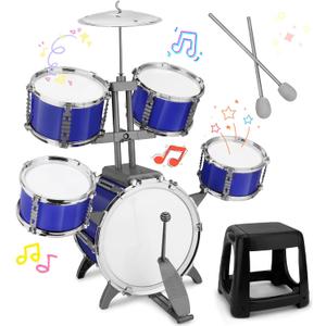 Upgraded Kids Drum Set for Toddlers Plastic Musical Jazz Drum Instruments Kit Birthday Musical Learning Toys for 4 5 6 Boys Girls