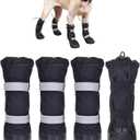Hipaw Waterproof Dog Boots for Winter Snow Rain,Non-Slip Dog Shoes for Medium to Large Dogs,Extended Cuff Paw Protectors for Outdoor Walking Hiking, Black (XL (Insole wide 3.2") for 97~110lb)