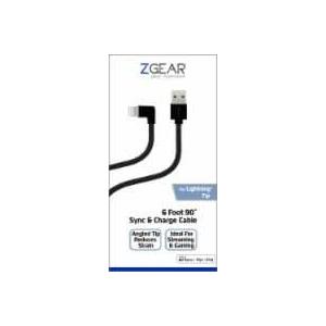 ZGear 90 Degree Tip for Apple Lightning Sync & Charge Cable And ZGEAR Fast Car Charger - Three USB Ports