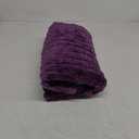 Exclusivo Mezcla Fleece Throw Blanket for Couch, Super Soft Striped Jacquard Bed Blanket, Lightweight Fuzzy Cozy for All Seasons, 50x60 Inches, Purple