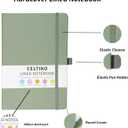 2 x Blank Journal Notebook for Women & Men, 192 Pages College Blank Notebook for Writing Note Taking Work, 100 GSM Thick Paper Hardcover Leather Leather Sketchbook - Medium 8" x 5.7" (Dotted, Green)