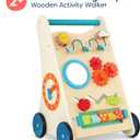 B. toys Little Learning Steps Wooden Activity Walker 7 Educational Activities Learning & Walking Toy for Toddlers Stand, Push, Walk 1 Year +