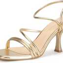 Viciously Vixen Women's Strappy Kitten Heels Square Open Toe Sandals Party Wedding Ankle Strap Shoes Size 6