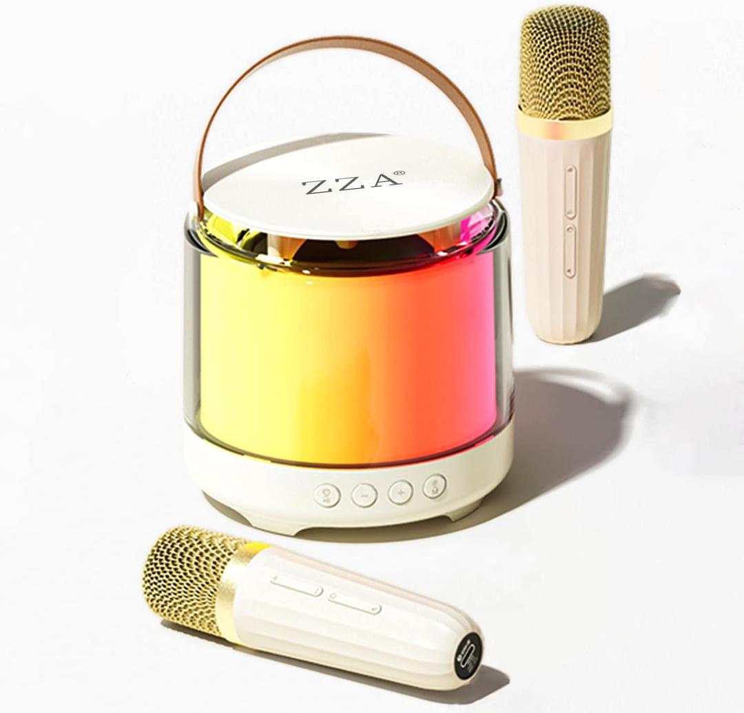 Kids Mini Karaoke Machine: Portable Bluetooth Speaker with 2 Wireless Mics for Kids & Adults - Perfect Birthday Party Home Entertainment, Ideal Gifts for Girls & Boys 4-12 (K3)