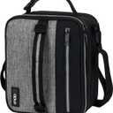 opux Insulated Lunch Box for Men Women Adult, Compact Lunch Bag for Kids Boy Girl Teen, Soft Lunch Cooler Bag for Work School, Leakproof Lunchbox Lunch Pail with Clip-on Buckle, Heather Gray