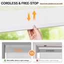 LazBlinds No-Drill Cordless Zebra Blinds - Dual Layer Light Filtering & Room Darkening, Free-Stop Lift, Easy Install, Day & Night Privacy with Valance for Window 35" W x 48" H, White