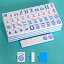 American Mahjong Tiles (1.2,Tiles Only), 166 Pcs American Mahjong Tile Set with Blue Color