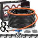 99.9FT Water Pipe Heat Cable for Pipe Freeze Protection, Pipe Heating Cable for Metal And Plastic Home Pipes, Energy-Saving Heat Trace Cable Keeps Water Flowing, 120V 5W/ft