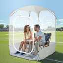 Sports Pods, Instant Pop Up Bubble Tent Fits 1-2 Persons, No Condensation, Spacious Interior, Ultra Visibility for Outside Sports Events, Fishing (Beige)