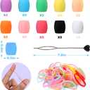 Vodolo Silicone Hair Beads for Kids Girls,Silicone Beads for Hair Braids,Large