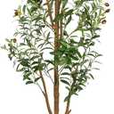 7FT Artificial Olive Tree - Indoor Tall Faux Olive Trees with Planter, Large Fake Olive Silk Tree Realistic Olive Plants with Branches and Fruits for Home Decor Office Living Room