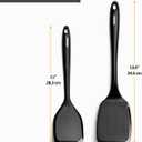 Silicone Spatula Set, 600F Heat Resistant Silicone Spatula Turner Flipper for Cooking, Non Stick and Non Scratch Kitchen Utensils for Eggs, Burgers, Crepes, 2-Pack Solid Spatulas Set, Black