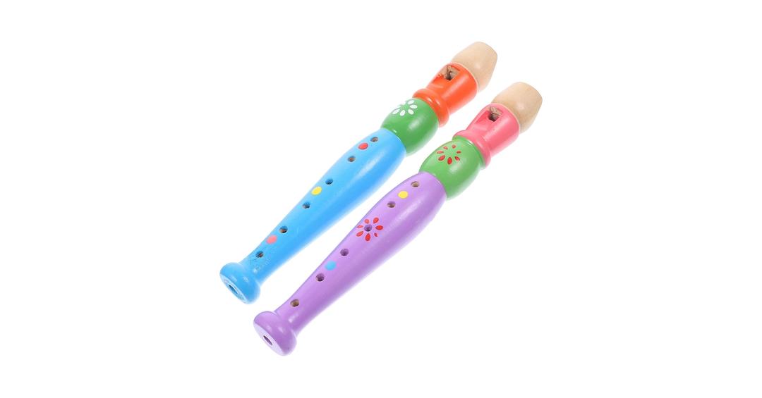 2 pcs Small Wooden Recorders for Toddlers, Colorful Piccolo Flute for Kids,Learning Rhythm Musical Instrument,Sealive Baby Early Education Music Sound Toys for Autism or Preschool Child (Random Color)