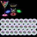 LED Coaster, 25 Pack LED Cup Holder Lights, Liquor Bottle Light Stickers Coasters, Flash Light Up Bar Coaster for Club, Bar, Party, Wedding Decor