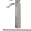 Brushed Nickel Bathroom Faucet Vessel Sink Single Hole Single Handle Waterfall Spout Lavatory Commercial Bath Vanity Bowl Faucets Tall Body Supply Line