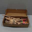 Handmade Wooden Fencing Puppets Toys , Whack A Balloon Strategy Board Game,Balloon Bamboo Man Battle Pre Assembled, Challenge Friends , Game Night Favorite ,Party Games for Groups (with 200 Balloons)