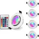 Esbaybulbs 5 Pack LED Color Changing Recessed Lighting 3W RGB Downlight Retrofit Fixture 3 inch Gimbal Recessed Lighting 16 Color Changing Ceiling Light