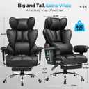 GTPLAYER Big and Tall Gaming Chair 400lbs Heavy Duty Office Chair with Footrest, High Back Pocket Spring Lumbar Support, Ergonomic Wide Comfy Seated Cushion for Lower Back Pain Relief, Earth-Black