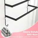 Over The Door Towel Rack,Towel Rack with Hooks for Door Hanging, Door Towel Bar, Over Door Towel Racks for Bathroom (Black)