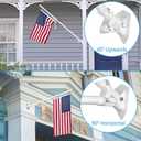 ZMTECH Flag Pole - Upgraded Bracket, 6 FT Stainless Steel Flag Poles for Outside House, Residential or Commerical, Tangle Free Flag Pole Kit for American Flag (Without Flag, White)