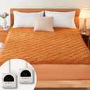 Electric Heated Mattress Pad King Size Heating Mattress Pad Dual Control 78x80IN Sherpa Warm Winter Deep Pocket 6 Heat Settings 1-9-Hour Timer Auto-Off Machine Washable Mocha Mousse New Launch