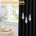 RYB HOME Black Blackout Curtains for Open Closet, Pleated Accordion Style Folding Doors for Room Divider Curtains Thermal Insulated for Doorway Soundproof, W 50 x L 80 in, 1 Panel