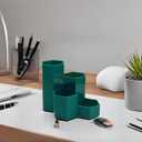 Pencil Organizer Pen Holder for Desk Pens Cup Small Desk Organizer Cute Pen Holder for Office,School and Home (Teal, L-Shape)