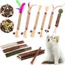 Catnip Chew Toys for Cats, 24 Pack Cat Toys with Silvervine Sticks, Natural Silvervine Stick Cage Balls & Bell Balls for Indoor Cats