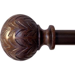 Hermosa 26-48 Inch Adjustable Curtain Rod Set, 5/8 Inch Diameter in Walnut