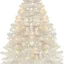 3ft Artificial Christmas Tree, Tabletop Xmas Tree for Holiday Decor 140 Branch Tips, White