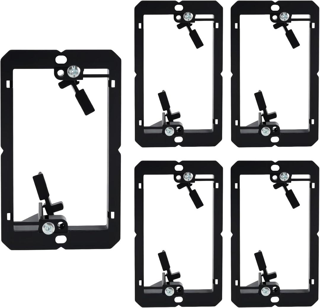 5 PCS Low Voltage Mounting Bracket, Ideal for Single Gang Wall Plate, HDMI, Telephone Wires, Network Cables, Coaxial and Speaker Cables (Black)
