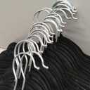 Amazon Basics Velvet Non-Slip Skirt Clothes Hangers with Clips, 360 Degree Rotatable Hook, Sturdy Construction, Organize Pants and Skirts, Black/Silver, 50-Pack