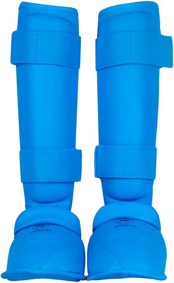 Wesing Karate Shin Instep Guard WKF Karate Shin Pad (X-Large, Blue)