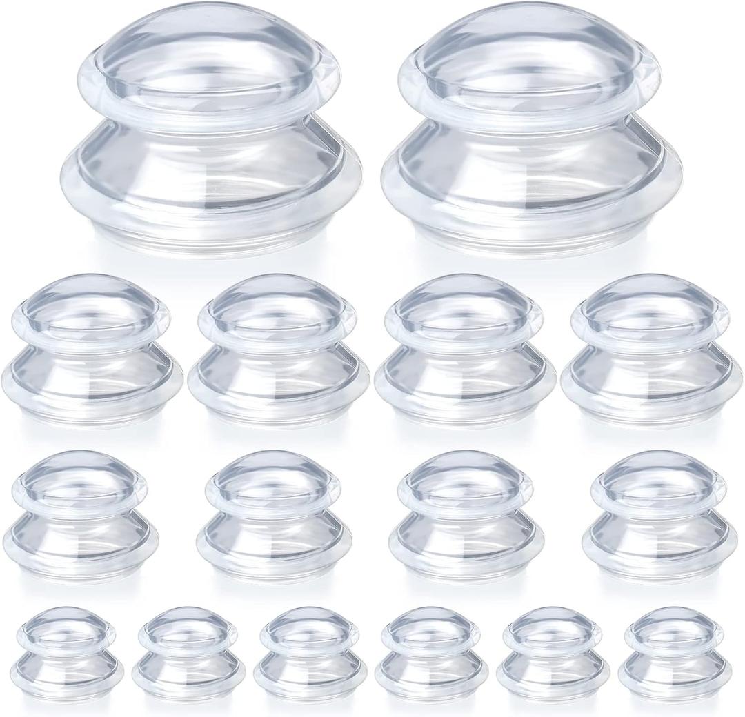 Syhood 16 Pcs 4 Sizes Cupping Therapy Set Silicone Cupping Massage Cups Professional Therapy Studio and Household Set for Cellulite Reduction Body Myofascial Muscle Nerve Joint Pain