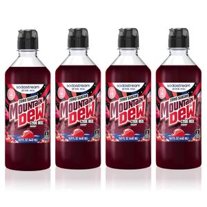 SodaStream MTN Dew Code Red Zero New Pour Bottle Drink Mix 14.9 Fl Oz (Pack of 4) (EXP 01/25/27)