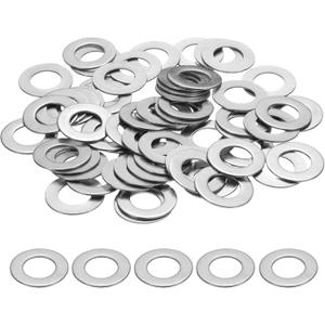 uxcell M12 Flat Washer for Screw, 60Pcs 304 Stainless Steel Washers 12MM ID x 24MM OD x 1MM Thick for Bolts, Factories Repair, Kitchens, Shops, and Outdoor Construction (Silver Tone)