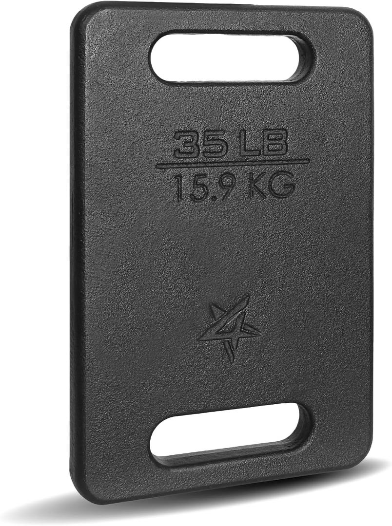 Yes4All Cast Iron Rucking Weight for Backpack, Training Weight Plate with Ergonomic Rounded Handle, Protective Glossy Finish for Weighted Walking, Hiking, Rucking, Resistance Workout, 10 LB