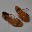 MSMAX Girls Latin Dance Shoe Low Heel Salsa Dancing Sandals for Women (3.5 Big Kid, 036nude)