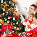 Garma 48Pcs Mini Christmas Ornaments Small Christmas Tree Decorations Set with Santa Claus Snowman Bells Tiny Xmas Hanging Ornaments Miniature for Christmas Tree Decor