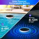 COXSENI Solar Floating Pool Lights with Remote, 4 Pack | RGB LED, IPX7 Waterproof, 12 Modes, 3 Timers, for Bathtubs, Patio, Garden & Party Decor