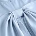 MakeMeChic Girl's Bow Knot Sleeveless Cami Dress Elegant A Line Flared Short Dress (Blue, S)