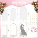 Arch Backdrop Stand and Cover Set 7.2FT/6.6FT/6FT, Gold Wedding Arch Frame with White Arch Cover Stretchy Spandex Wrinkle-Resistant, Wedding Arches for Ceremony Birthday Party Baby Shower