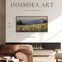 InSimSea Extra Large Framed Vintage Wall Art, Meadow Wildflowers, 20x40inch