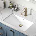 KRAUS Elavo 23 in. Rectangular Porcelain Ceramic Undermount Bathroom Sink in White with Overflow Drain, KCU-243