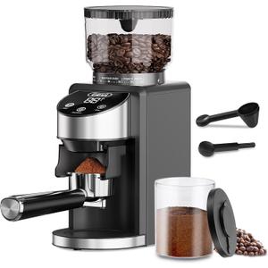 Gevi Burr Grinder, 35 Settings Espresso Drip French Press,Anti-Static Black | 35 Adjustable Grind Levels for Espresso, Drip & French Press, Anti-Static Burr, Low-Speed Grind Preserves Aroma