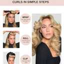 Velvet Overnight Curls Heatless Hair Curler No Heat Satin Heatless Curling Rods Foam Sponge Hair Rollers for Short Long Hair to Sleep in Care Styling Tools - Black