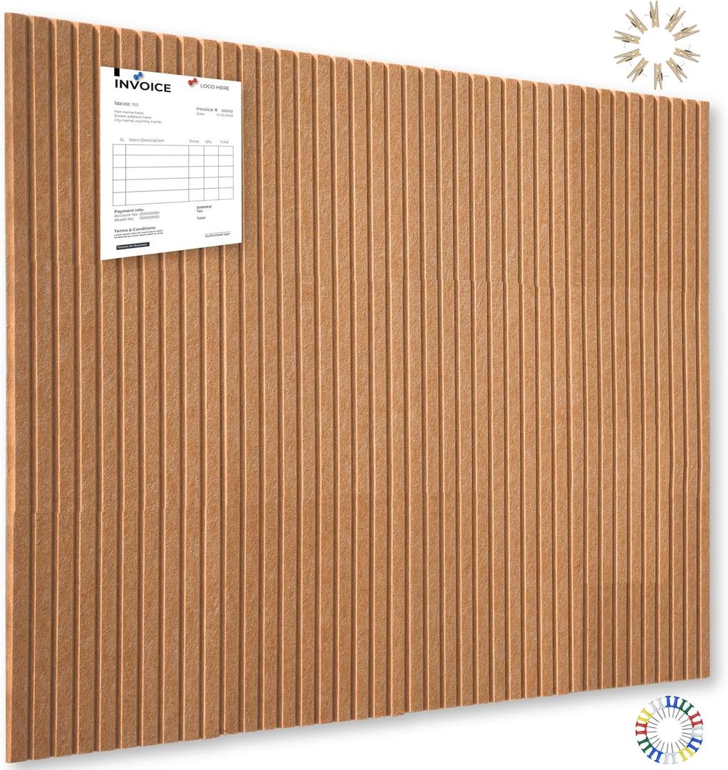 YOUDEFUL Large Cork Board Alternative-12 Pcs Self-Adhesive Felt Bulletin Board Tiles, Felt Pin Board Cork Board Tiles for Home Office Wall Decor, Tack Board 47"x35" (Longan Yellow