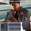 Magnetic for iPhone 16 Case Carbon Fiber Skin SensationCompatible with magsafeMetal Lens Kickstand Dropproof Sturdy Carbon Fiber PatternWireless Charging Case for iPhone 16 Blue