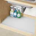 TRZZ Silicone Waterproof Under Sink Mat 34" x 22", Drip Tray and Cabinet Liner for Kitchen and Bathroom, Prevents Water Damage and Organizes Cabinets (Light Grey)